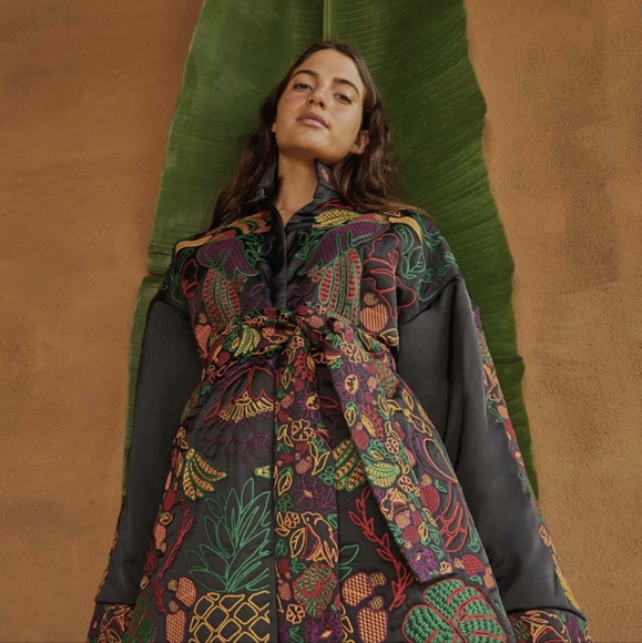 FARM Rio Black Embroidered Kimono - Picture 4 of 8